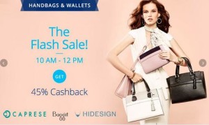 Paytm Flash Sale- Get upto 50% Off on Women's Hand bags + Extra 45% Cashback