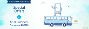 Paytm Get Rs 200 cb on booking Bus tickets of Rs 2000