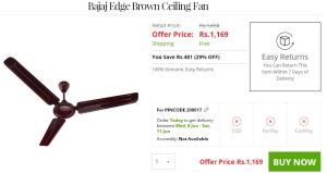 Pepperfry- Buy Bajaj Edge Brown Ceiling Fan1