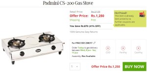 Pepperfry- Buy Padmini CS-200 Gas Stove1