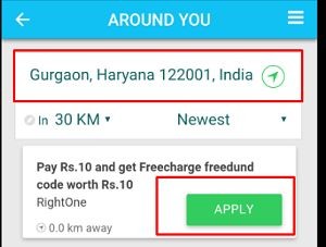 Rightone- Get Rs 10 Freecharge Freefund code at just Rs 1 only2