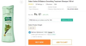 Snapdeal- Buy Dabur Vatika Oil Balance Smoothing Treatment Shampoo2