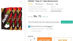 Snapdeal- Buy KWIKNIC Paan (Pack of 3, Nicotine Gum)1