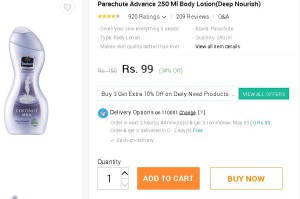 Snapdeal- Buy Parachute Advance 250 Ml Body Lotion1