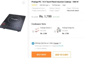 Snapdeal- Buy Prestige PIC -15.0 Touch Panel Induction Cooktop1