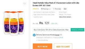 Snapdeal- Vaadi Herbals Value Pack of 3 Sunscreen Lotion21