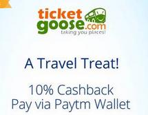 Ticketgoose- Get Flat 10% cashback on Transaction via Paytm