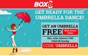 Box8- Order your food worth Rs 300 and get a free Umbrella