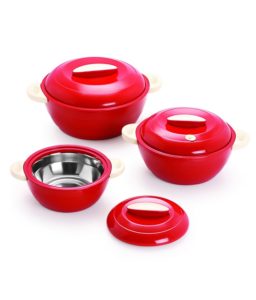 Buy Cello Red Elegant Casseroles Set (3 pcs) at Rs 499 Only