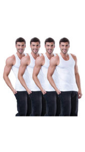 Buy Dollar White Cotton Vests Pack of 4 at Rs 204 Only