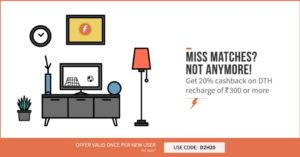 Freecharge Get 20 cb on Dth recharge (New users)