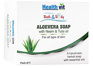 Healthvit Bath & Body Aloevera With Neem & Tulsi Oil 75g - Pack of 3