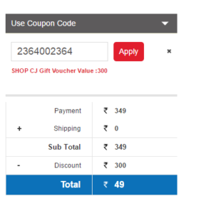 ShopCJ loot- Get flat Rs 300 off on Order worth Rs 301 or more