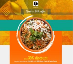 faasos Get 30 off via IDBI cards