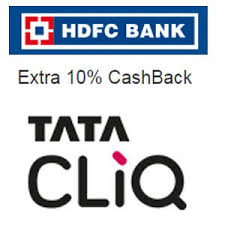 tata Cliq get extra 10 cb vai HDFC cards