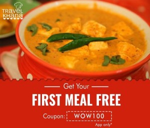 travelkhana Rs 100 off on first order train food