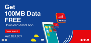 Aircel– Just Download Aircel App & Get 100MB 3G Data Absolutely Free