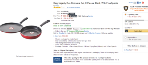 Amazon - Buy Bajaj Majesty Duo Cookware Set, 2-Pieces, Black, With Free Spatula at Rs 669 Only