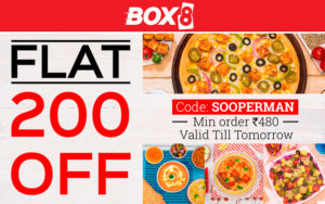 Box8- Get flat Rs 200 off on Orders worth Rs 480 or more (All Users)