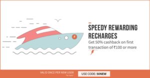 Freecharge Get 50 cb on recharge of Rs 100 (New Users)