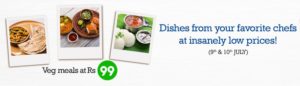 Holachef- Order any meal at just Rs 99 + Get 100% cashback for New Users (Only Mumbai & Pune)