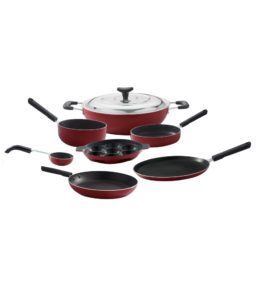 Snapdeal Brilliant 7 Pcs Nonstick Cookware Set - Red