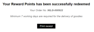 nikon school india reward points redeemed order placed for 2 keychains