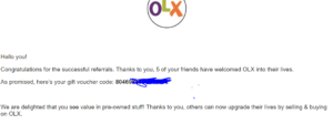 OLX App Free Rs. 250 BookMyShow voucher on Referring 5 Friends