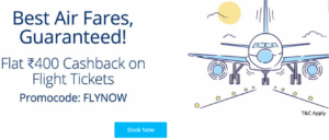 paytm get flat Rs 400 cashback on booking flight tickets