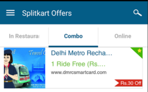 splitkart offers combo metro card