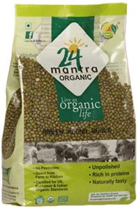 Amazon - Buy 24 Mantra Organic Green Moong Dal Whole, 1kg at Rs 112 only