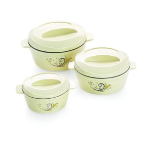 Amazon - Buy Cello Cuisine Insulated Casserole Gift Set, 3-Pieces, Ivory at Rs 531 only