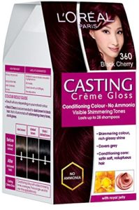 Amazon - Buy L'Oreal Paris Casting Creme Gloss, Black Cherry 360, 87.5g+72ml at Rs 299 only