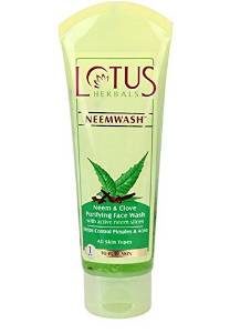 Amazon Lotus Herbals Neemwash Neem and Clove Purifying Face Wash with Active Neem Slices, 80g