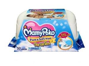 Amazon Mamy Poko Pure and Soft No Fragrance Wipes Box (Dark Blue, 50 sheets)