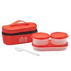 Amazon Ruchi Food Fresh Plastic Tiffin Set, 350ml, 5-Pieces