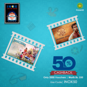 Crownit- Get 50 cb on INOX Movie vouchers