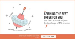 Freecharge Get Rs 35 cb on first recharge of Rs 50