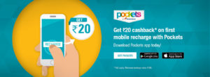 ICICI Pockets- Get flat Rs 20 cashback on First recharge of Rs 100 or more