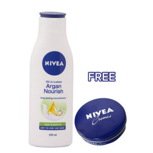 Snapdeal Nivea Argan Nourish oil in lotion 250 ml + Free Nivea Creme 20 ml