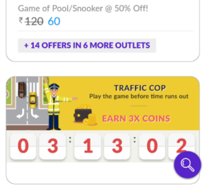 little app play traffic cop game, earn coins and redeem for upto 50 off coupon