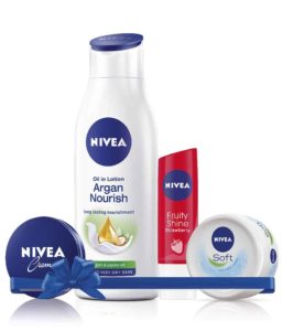 Snapdeal Nivea Combo of 250 ml Oil in Lotion Argan Nourish with 20 ml Creme Free and 4.8 gm Strawberry Lip Care with Soft 25 ml Free