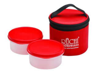 Snapdeal - Buy Ruchi Housewares White and Red Polypropylene Tiffin - Set of 2 at Rs 99 only