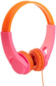 Amazon GIF 2016 - Buy AmazonBasics On-Ear Headphones for Kids (Pink/Orange) at Rs 699 only