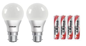 eveready-base-b22d-5-watt-led-bulb-pack-of-2-cool-day-light-with-free-4-aaa-alkaline-batteries-rs-199-only-amazon-great-indian-festival