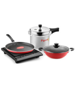 pigeon-sterling-5-pc-induction-based-kitchen-combo-1-induction-cooktop3-ltr-pressure-cooker-3-mm-heavy-kadhai-with-lid-240-mm-3-mm-heavy-250-mm-tawa-rs-2799-only-snapdeal