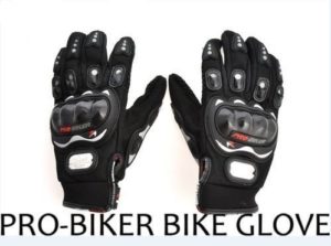 Probiker Leather Motorcycle Gloves (Black, XXL)