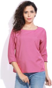 van-heusen-casual-34-sleeve-solid-womens-pink-top-rs-489-only-flipkart-big-billion-days