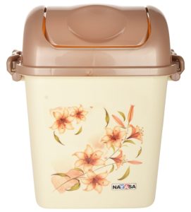 amazon-buy-nayasa-swing-dustbin-with-lid-13-5-litres-brown-at-rs-249-only