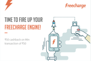 Freecharge - Get flat 100% cashback on minimum transaction of Rs 50 or more